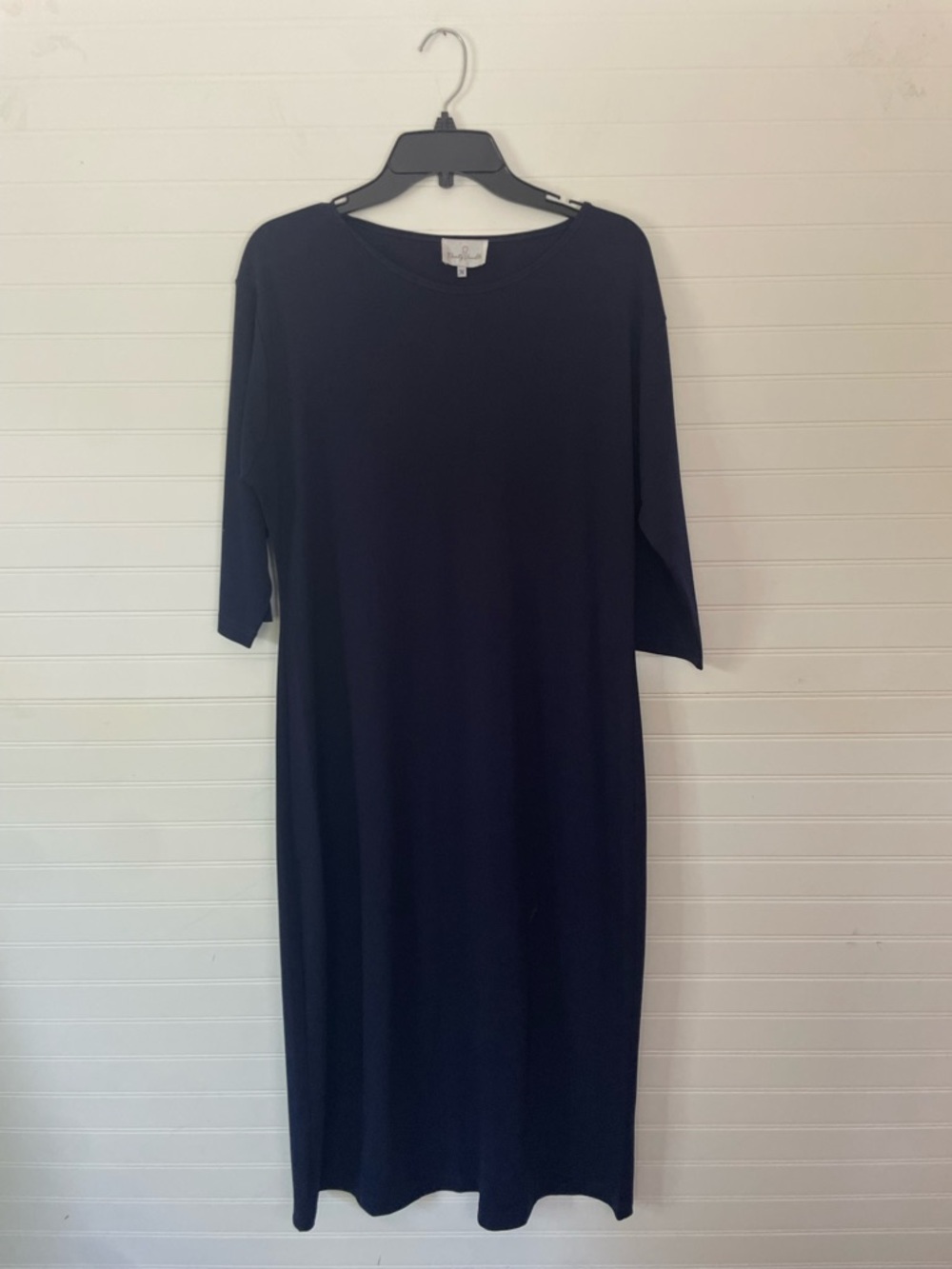 Dainty Jewells Navy Blue 3/4 Sleeve Layering Modest Dress Size Medium